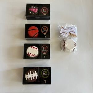 Michaels Sports Themed CupCake Toppers Party Supplies